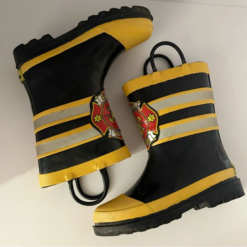Western Chief Fireman Waterproof Rubber Rain Boots Boys Size 9/10
